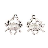 Zinc Alloy Animal Pendants, Crab, plated, silver color 