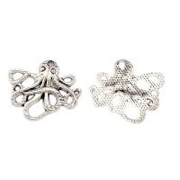 Zinc Alloy Animal Pendants, Octopus, plated, silver color 
