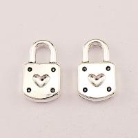Zinc Alloy Lock Pendants, plated, silver color 