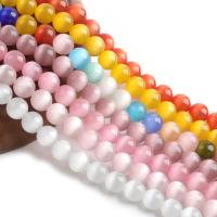 Cats Eye Beads, Round, polished, DIY cm 