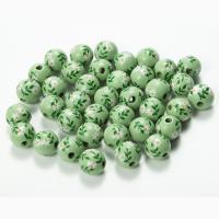 Druck Holz Perlen, Schima Superba, Kunstdruck, DIY, grün, 16mm, verkauft von PC