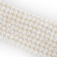 Perle comme Pommes de terre perles d'eau douce, perle d'eau douce cultivée, Naturel & bijoux de mode, blanc, 4-5mm .78-15.75 pouce, Vendu par brin