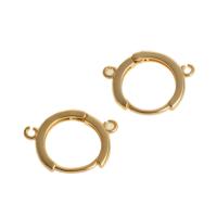 Brass Huggie Hoop Earring Finding, 14K gold plated, fashion jewelry & for woman, Crystal Gold 