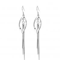 Fashion Fringe Earrings, 925 Sterling Silver, Geometrical Pattern, platinum plated, for woman & hollow 
