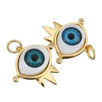 Brass Jewelry Pendants, with Plastic, Eye, gold color plated Approx 4mm 