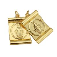 Brass Jewelry Pendants, gold color plated Approx 2mm 