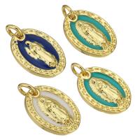 Enamel Brass Pendants, gold color plated Approx 1mm 