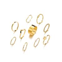 Zink-Legierung Ring Set, Zinklegierung, mit Kunststoff Perlen, goldfarben plattiert, 10 Stück & für Frau, verkauft von setzen