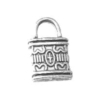 Zinc Alloy Lock Pendants, DIY, silver color, 16mm 