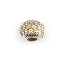 Zinc Alloy Large Hole Beads, Round, DIY, silver color, 8mm 