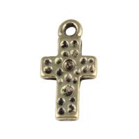 Zinc Alloy Cross Pendants, antique gold color, 16mm 