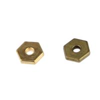 Zinc Alloy Spacer Beads, Hexagon, DIY, golden, 7mm 