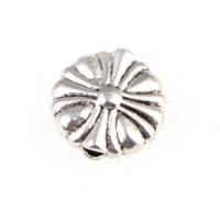 Zinc Alloy Flower Beads, silver color, 10mm 