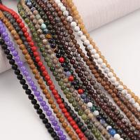 Perles de pierre gemme mixte, Pierre naturelle, Rond, poli, DIY, plus de couleurs à choisir, 4mm cm Vendu par brin