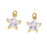 Zinc Alloy Rhinestone Pendants, Star, 14K gold plated, fashion jewelry & for woman & with rhinestone, golden Approx 2mm 
