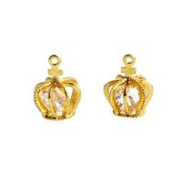 Rhinestone Brass Pendants, 18K gold plated, fashion jewelry & for woman & with rhinestone 12mm 