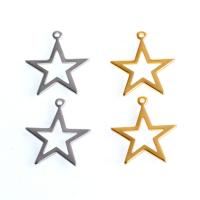 Messing Stern Anhänger, 14 K vergoldet, Modeschmuck & für Frau, keine, 21x9x1mm, 50PCs/Menge, verkauft von Menge