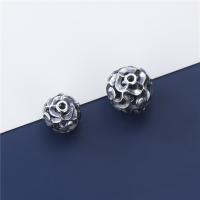 Sterling Silver Hollow Beads, 925 Sterling Silver, Round, DIY 