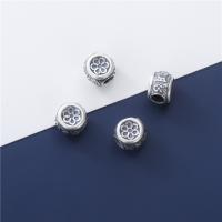 Sterling Silver Spacer Beads, 925 Sterling Silver, DIY & with flower pattern Approx 3.6mm 