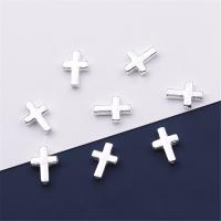 Sterling Silver Beads, 925 Sterling Silver, Cross, DIY Approx 1mm 