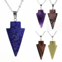 Gemstone Necklaces, Brass, with Gemstone, platinum color plated & Unisex Approx 20 Inch 