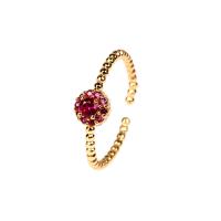 Кубическое цирконовое латунное кольцо, Латунь, с кубический цирконий, плакирован золотом, Женский, Много цветов для выбора, 6mm, продается PC