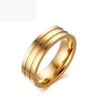 Stainless Steel Finger Ring, gold color plated & for woman, 6mm 