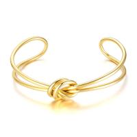 Stainless Steel Cuff Bangle, gold color plated, for woman, Inner Approx 62mm 