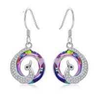 Crystal Drop Earring, Brass, with Crystal, plated, micro pave cubic zirconia & for woman, mixed colors 