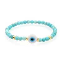 Evil Eye Jewelry Bracelet, Lampwork, with turquoise, Unisex, blue Inch 