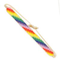 Glass Seed Beads Bracelets, Seedbead, with Polyester Cord, Unisex, mixed colors cm 