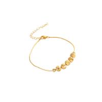Bracelets en laiton, avec 1.85 chaînes de rallonge, Plaqué d'or, bijoux de mode & pour femme, doré .14 pouce, Vendu par PC
