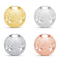 Sterling Silver Spacer Beads, 925 Sterling Silver, Round, plated, DIY & flower cut & frosted 
