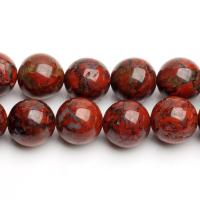 Jaspis Brekzien Perlen, Jaspis Brecciated, mit Regenbogen Jaspis, rund, poliert, verschiedene Größen vorhanden, keine, Länge:ca. 14.57 ZollInch, verkauft von Strang