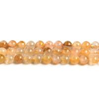 Cristal en jaune naturelles, perles de citrine, Rond, poli, normes différentes pour le choix & styles différents pour le choix, Jaune Environ 14.57 pouce, Vendu par brin