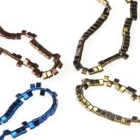 Farbige Magnetische Hämatit Perlen, Rechteck, DIY & 2 Löcher, keine, 6mm, Länge:40 cm, verkauft von Strang