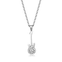 Stainless Steel Jewelry Necklace, Guitar, fashion jewelry & with rhinestone Approx 50 cm 