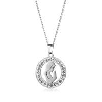 Stainless Steel Jewelry Necklace, fashion jewelry & with rhinestone Approx 50 cm 