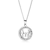 Stainless Steel Jewelry Necklace, fashion jewelry & with rhinestone Approx 50 cm 