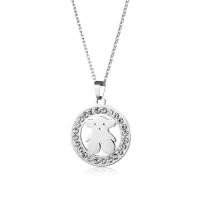 Stainless Steel Jewelry Necklace, Bear, fashion jewelry & with rhinestone Approx 50 cm 