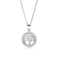 Stainless Steel Jewelry Necklace, Tree, fashion jewelry & with rhinestone Approx 50 cm 