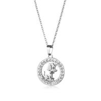 Stainless Steel Jewelry Necklace, Dog, fashion jewelry & with rhinestone Approx 50 cm 