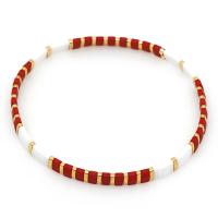 Glass Jewelry Beads Bracelets, Glass Beads, with Polyester Cord & Zinc Alloy, fashion jewelry 165mm 