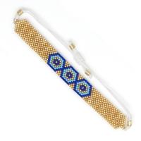 Glass Seed Beads Bracelets, Seedbead, with Polyester Cord, fashion jewelry & woven pattern 280mm 