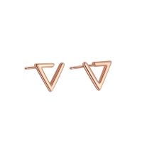 Sterling Silver Stud Earring, Argent sterling 925, triangle, Placage, pour femme & creux, plus de couleurs à choisir Vendu par paire
