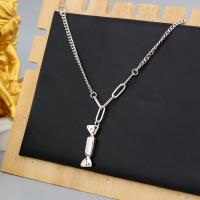 Brass Jewelry Necklace, silver color plated, for woman Approx 21.25 Inch 