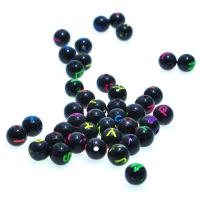 Acryl Alphabet Perlen, rund, Spritzlackierung, DIY & mit Brief Muster, gemischte Farben, 8mm, verkauft von G