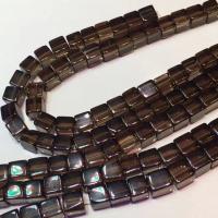 Natürliche Rauchquarz Perlen, Würfel, DIY, braun, 10mm, Länge:38 cm, verkauft von Strang