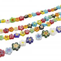 Millefiori Scheibe Lampwork Perlen, Millefiori Lampwork, Blume, DIY, gemischte Farben, Länge:36-38 cm, verkauft von Strang