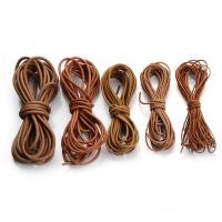 cordón de cuero cuerda, Sienna, 5m/Bolsa, Vendido por Bolsa